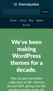 How theme-junkie.com looks like on a mobile device such as an iPhone.