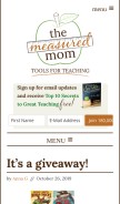 How themeasuredmom.com looks like on a mobile device such as an iPhone.
