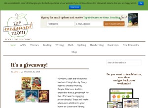 How themeasuredmom.com looks like on a tablet such as an iPad.