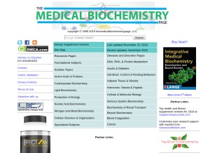 How themedicalbiochemistrypage.org looks like on a tablet such as an iPad.