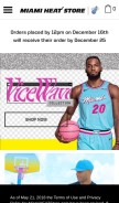 How themiamiheatstore.com looks like on a mobile device such as an iPhone.