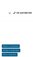 How themigration.com.au looks like on a mobile device such as an iPhone.