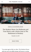 How themodernhouse.com looks like on a mobile device such as an iPhone.