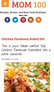 How themom100.com looks like on a mobile device such as an iPhone.