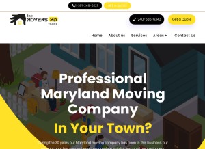 How themoversmd.com looks like on a tablet such as an iPad.