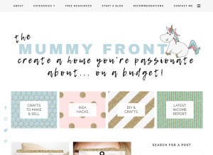 How themummyfront.com looks like on a tablet such as an iPad.