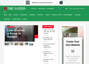 How thenationonlineng.net looks like on a tablet such as an iPad.