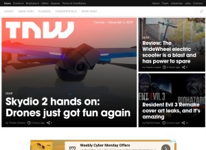 How thenextweb.com looks like on a tablet such as an iPad.