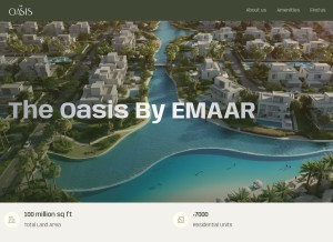 How theoasisdxb.com looks like on a tablet such as an iPad.