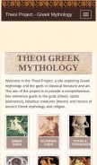 How theoi.com looks like on a mobile device such as an iPhone.