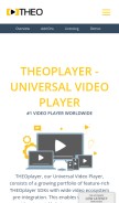 How theoplayer.com looks like on a mobile device such as an iPhone.
