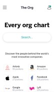 How theorg.com looks like on a mobile device such as an iPhone.