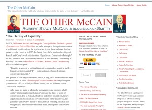 How theothermccain.com looks like on a tablet such as an iPad.