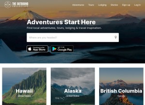 How theoutbound.com looks like on a tablet such as an iPad.