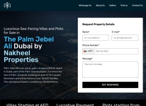 How thepalmjebelalidubai.ae looks like on a tablet such as an iPad.
