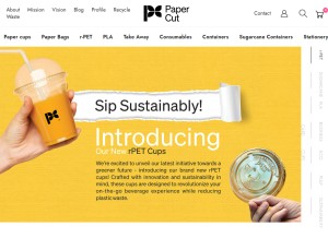 How thepapercutshop.com looks like on a tablet such as an iPad.