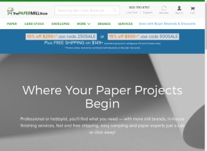 How thepapermillstore.com looks like on a tablet such as an iPad.