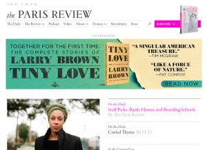 How theparisreview.org looks like on a tablet such as an iPad.
