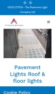 How thepavementlightcompany.com looks like on a mobile device such as an iPhone.