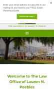 How thepeebleslawyer.com looks like on a mobile device such as an iPhone.