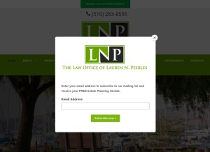How thepeebleslawyer.com looks like on a tablet such as an iPad.
