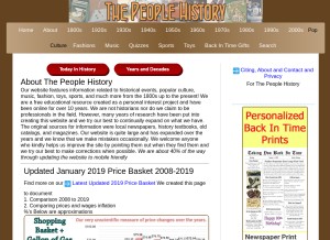 How thepeoplehistory.com looks like on a tablet such as an iPad.