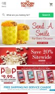 How thepopcornfactory.com looks like on a mobile device such as an iPhone.