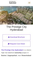 How theprestigecityhyd.in looks like on a mobile device such as an iPhone.