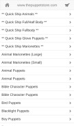 How thepuppetstore.com looks like on a mobile device such as an iPhone.