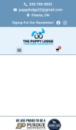 How thepuppylodge.com looks like on a mobile device such as an iPhone.