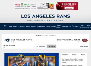 How therams.com looks like on a tablet such as an iPad.