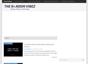 How therandomvibez.com looks like on a tablet such as an iPad.