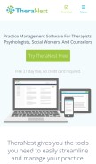 How theranest.com looks like on a mobile device such as an iPhone.