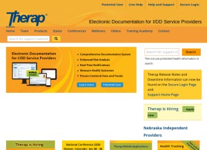 How therapservices.net looks like on a tablet such as an iPad.