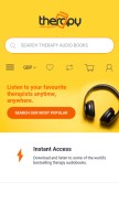How therapyaudiobooks.com looks like on a mobile device such as an iPhone.
