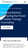 How therapymantra.ca looks like on a mobile device such as an iPhone.