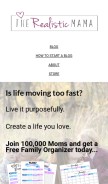 How therealisticmama.com looks like on a mobile device such as an iPhone.
