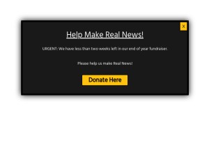 How therealnews.com looks like on a tablet such as an iPad.