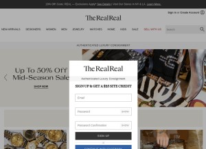 How therealreal.com looks like on a tablet such as an iPad.