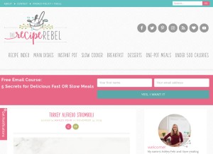 How thereciperebel.com looks like on a tablet such as an iPad.