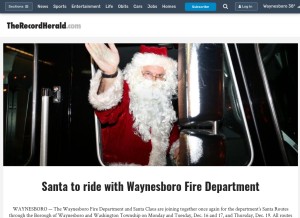 How therecordherald.com looks like on a tablet such as an iPad.