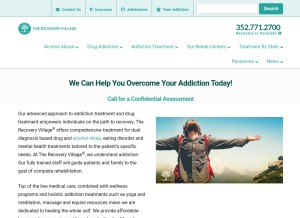 How therecoveryvillage.com looks like on a tablet such as an iPad.