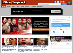 How theringreport.com looks like on a tablet such as an iPad.