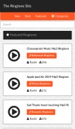 How theringtonesite.com looks like on a mobile device such as an iPhone.