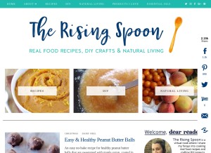 How therisingspoon.com looks like on a tablet such as an iPad.