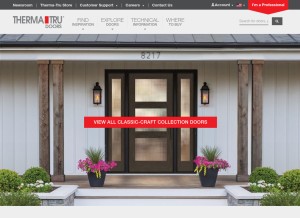 How thermatru.com looks like on a tablet such as an iPad.