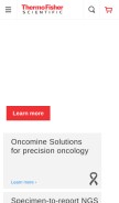 How thermofisher.com looks like on a mobile device such as an iPhone.