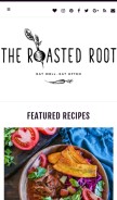How theroastedroot.net looks like on a mobile device such as an iPhone.