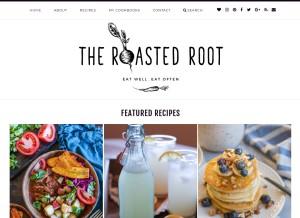 How theroastedroot.net looks like on a tablet such as an iPad.