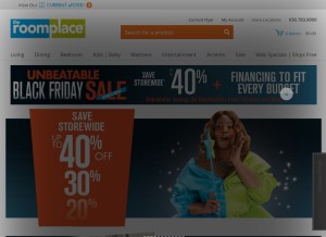 How theroomplace.com looks like on a tablet such as an iPad.